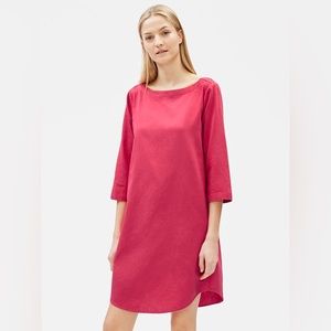 Plus Size XL Eileen Fisher Organic Cotton Twill 3/4 Sleeve Dress